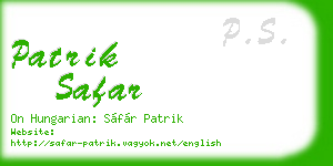 patrik safar business card